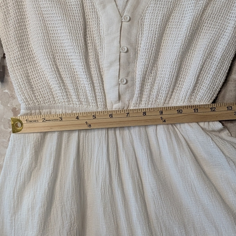 Here Comes The Sun White Ruffle Mini Dress Sz Small - Picture 12 of 12